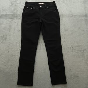 Levi's 505 Jeans Womens Size 6M Black Mid-Rise Straight Denim 32" Inseam Stretch